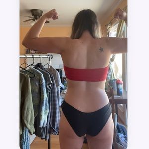 Black cheeky bikini bottoms